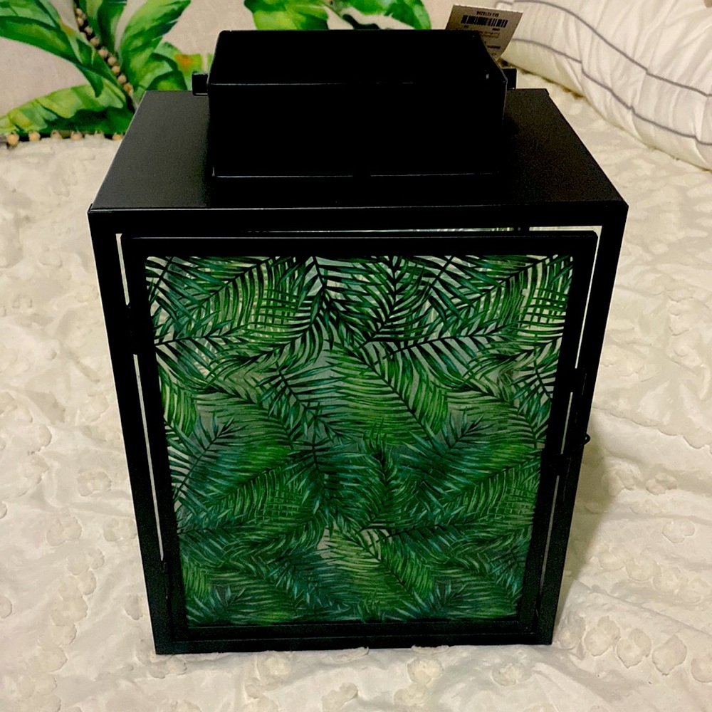 Tropical Leaf palm print Lantern Pier 1
